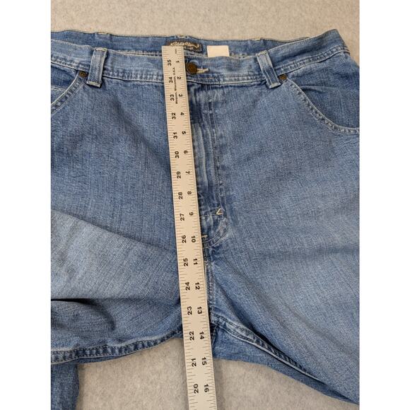 Eddie Bauer Mens Carpenter Pants Blue Jeans 40 x 34 Tall 100% Cotton Baggy Work - Picture 5 of 13